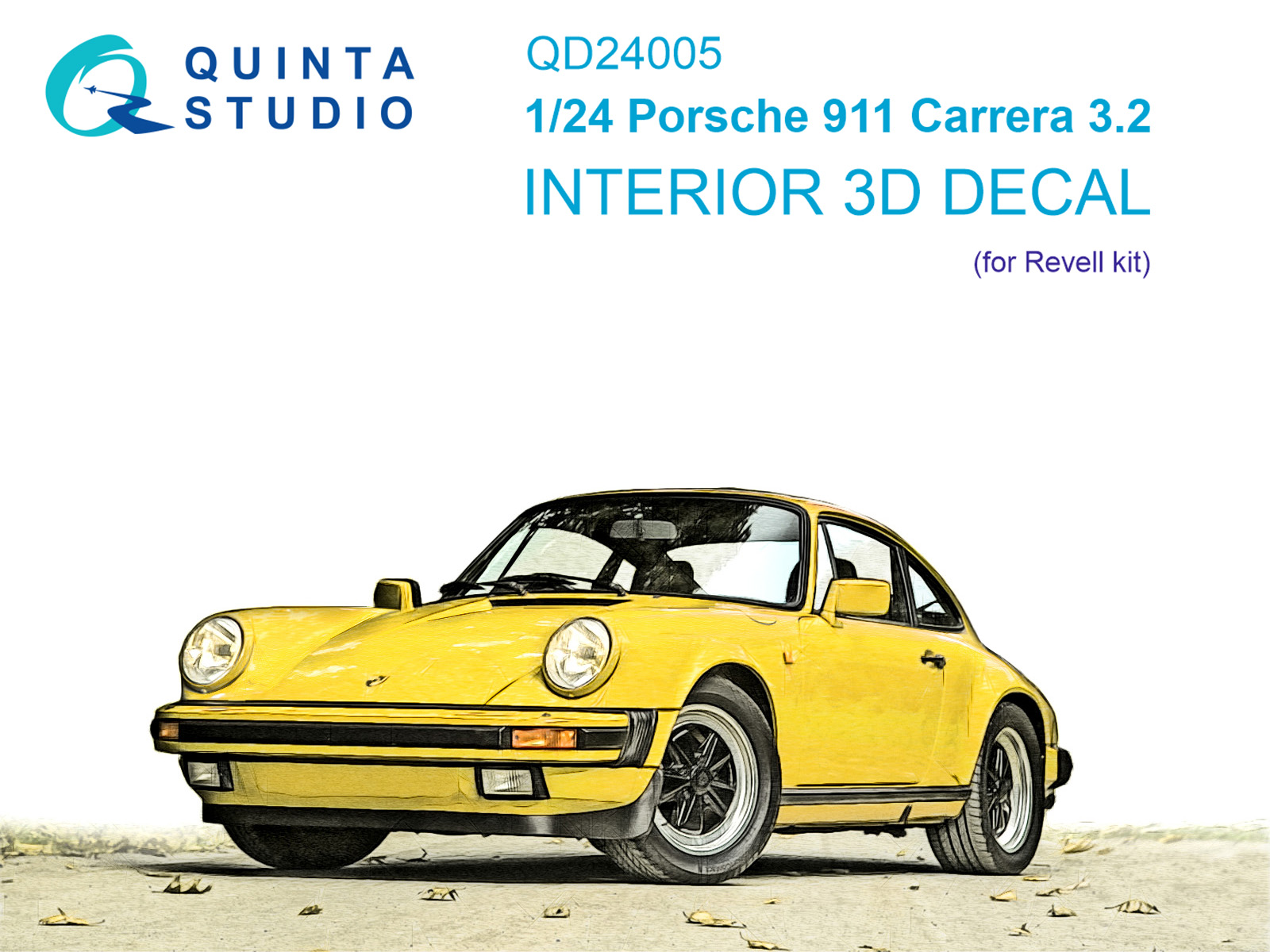 QD24005  декали 3D Декаль интерьера кабины  Porsche 911 Carrera 3.2 (Revell)  (1:24)