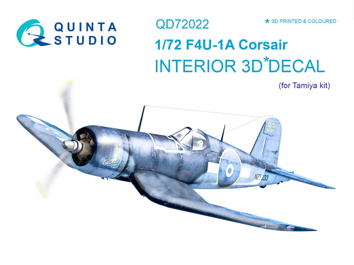 QD72022  декали  3D Декаль интерьера кабины F4U-1A Corsair (Tamiya)  (1:72)