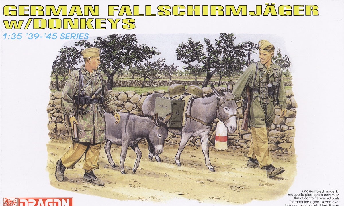6077  фигуры  German Fallschirmjäger w/Donkeys  (1:35)
