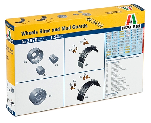 3870  дополнения к моделям  WHEELS RIMS and MUD GUARDS  (1:24)
