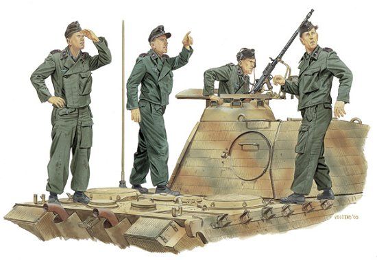 6191  фигуры "Achtung-Jabo!" Panzer Crew (France 1944) (1:35)