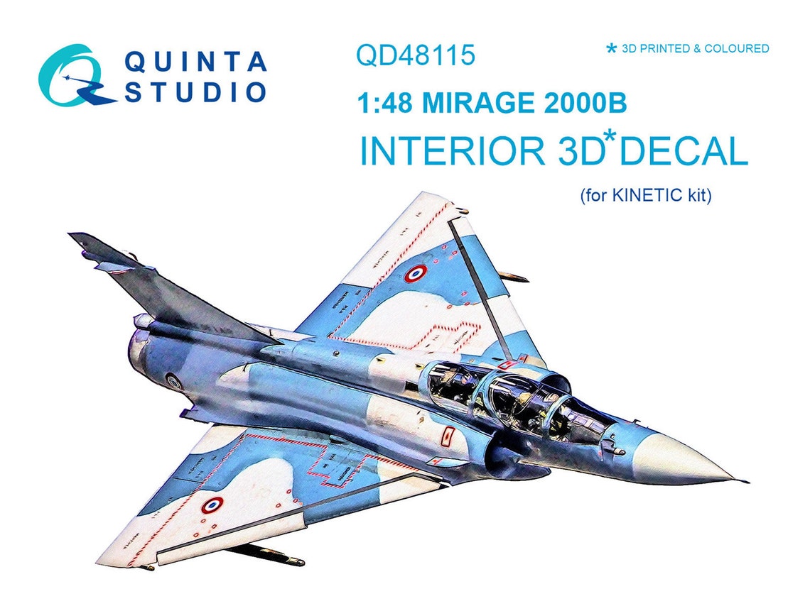 QD48115  декали  3D Декаль интерьера кабины Mirage 2000B (Kinetic)  (1:48)
