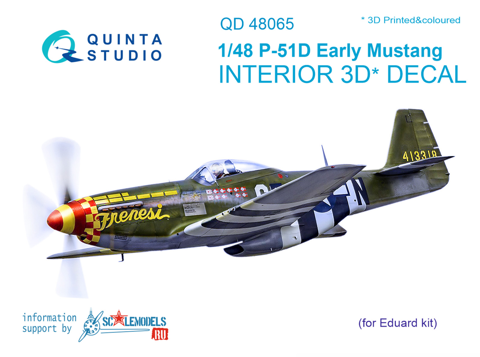 QD48065  декали  3D Декаль интерьера кабины  P-51D (Eduard)  (1:48)