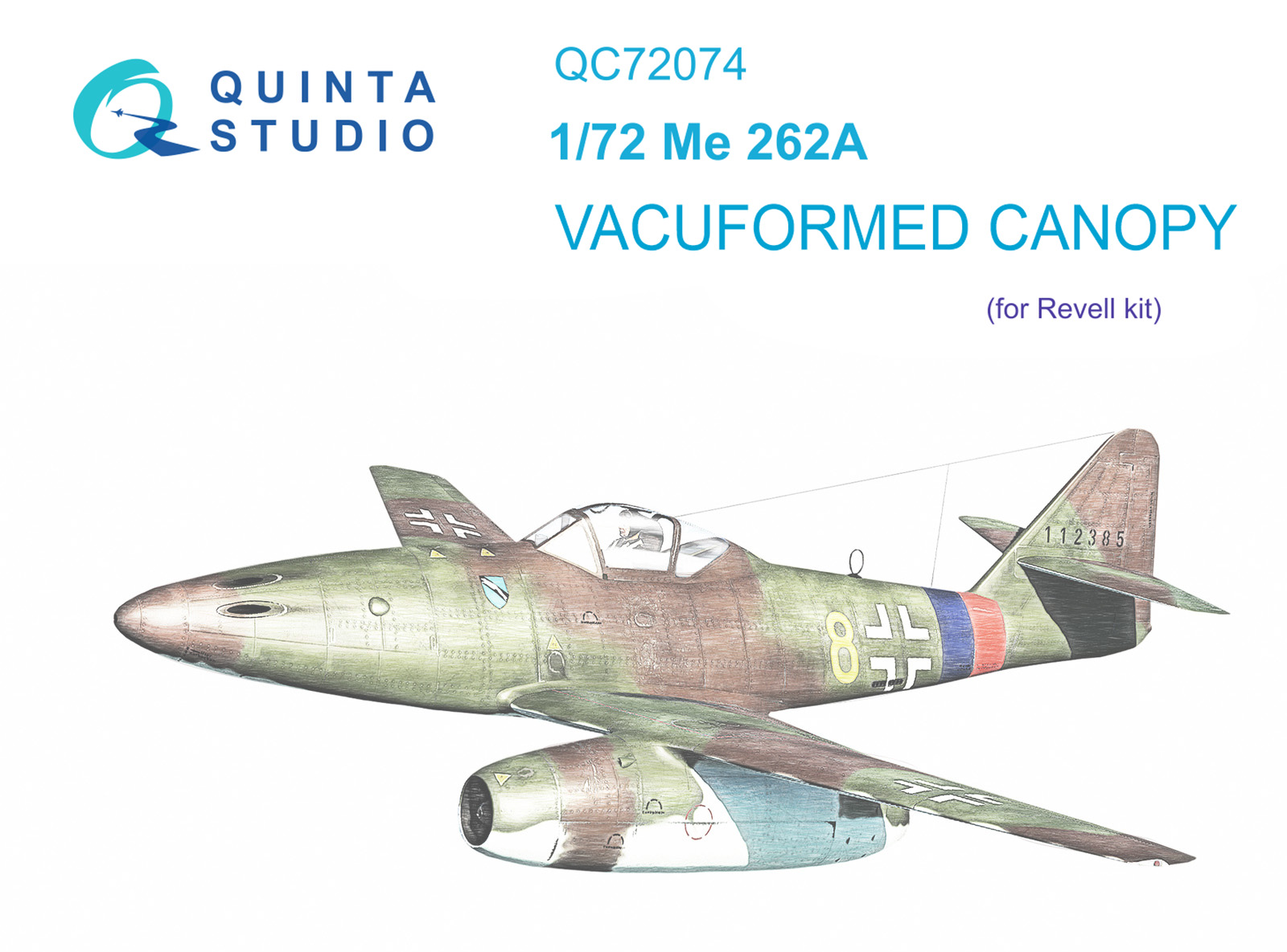 QC72074  дополнения из пластика  Набор остекления Me-262A (Revell)  (1:72)