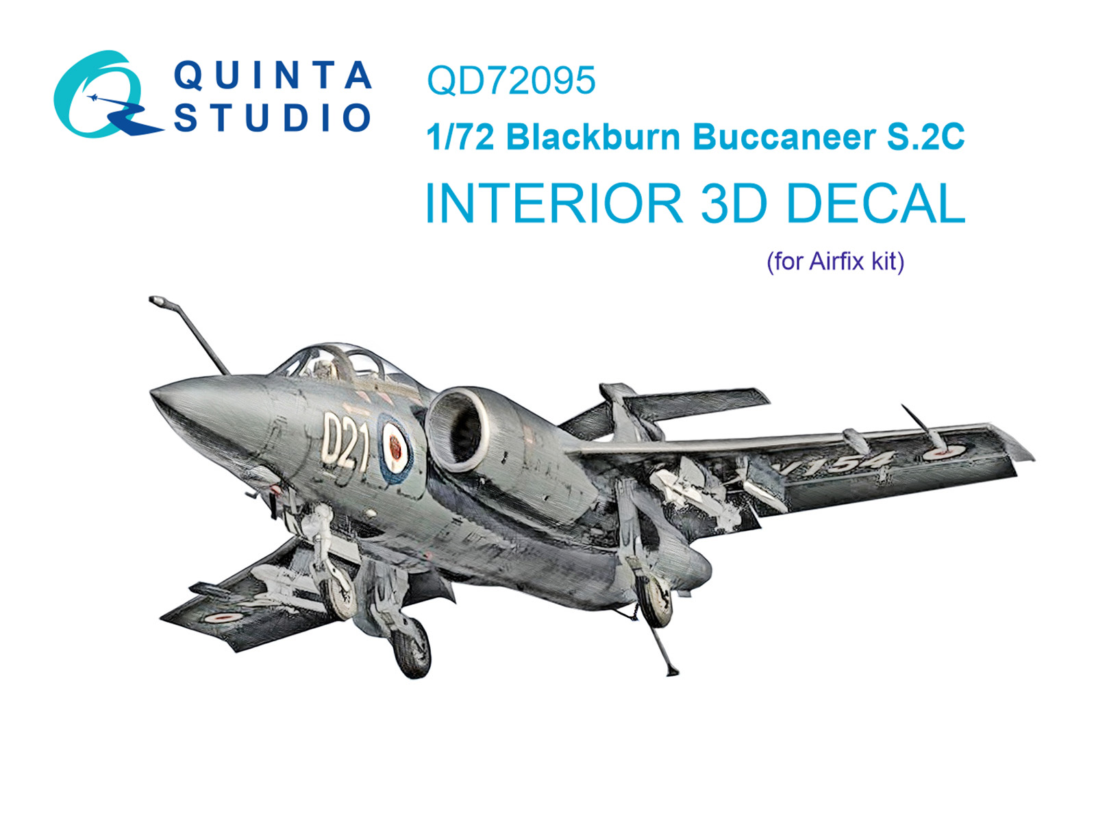 QD72095  декали   3D Декаль интерьера кабины Blackburn Buccaneer S.2C (Airfix)  (1:72)