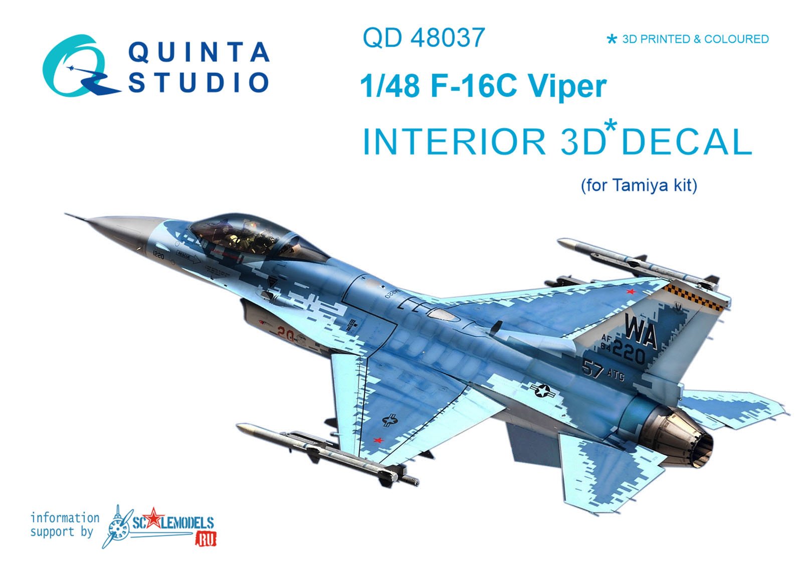 QD48037  декали  3D Декаль интерьера кабины F-16C (Tamiya)  (1:48)