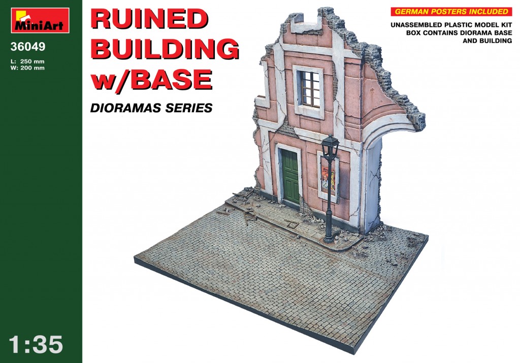 36049  наборы для диорам  RUINED BUILDING w/BASE  (1:35)