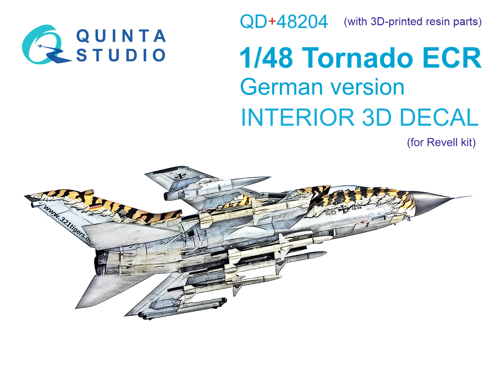 QD+48204  декали 3D Декаль интерьера кабины  Tornado ECR German (Revell) (с 3D деталями)  (1:48)