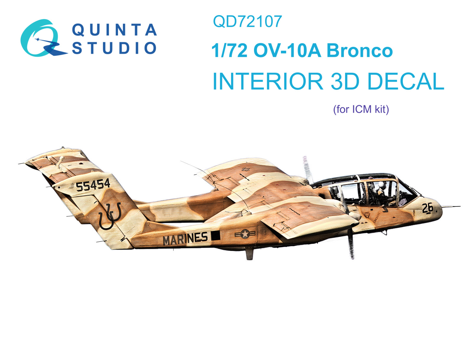 QD72107  декали   3D Декаль интерьера кабины OV-10A Bronco (ICM)  (1:72)