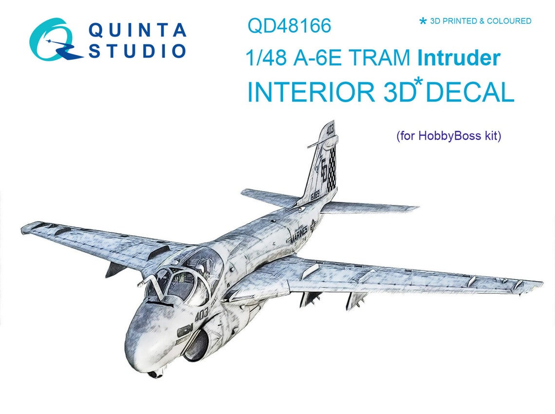 QD48166  декали  3D Декаль интерьера кабины A-6E TRAM Intruder (HobbyBoss)  (1:48)