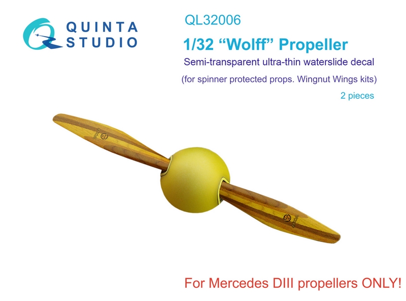 QL32006  декали  Декаль деревянные пропеллеры Wolff (WNW)  (1:32)