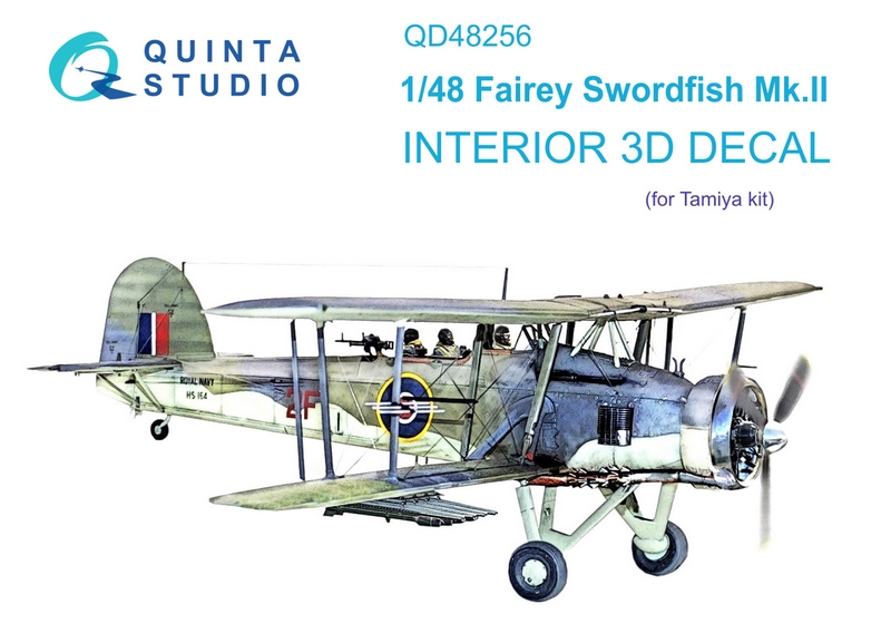QD48256  декали  3D Декаль интерьера кабины Swordfish Mk.II (Tamiya) (1:48)