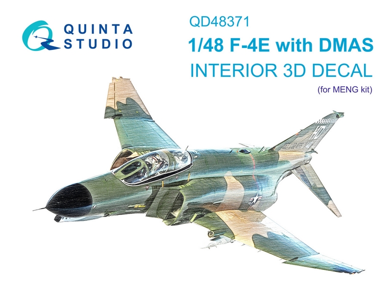 QD48371  Игрушка  декали  3D Декаль интерьера кабины F-4E с DMAS  (Meng)  (1:48)