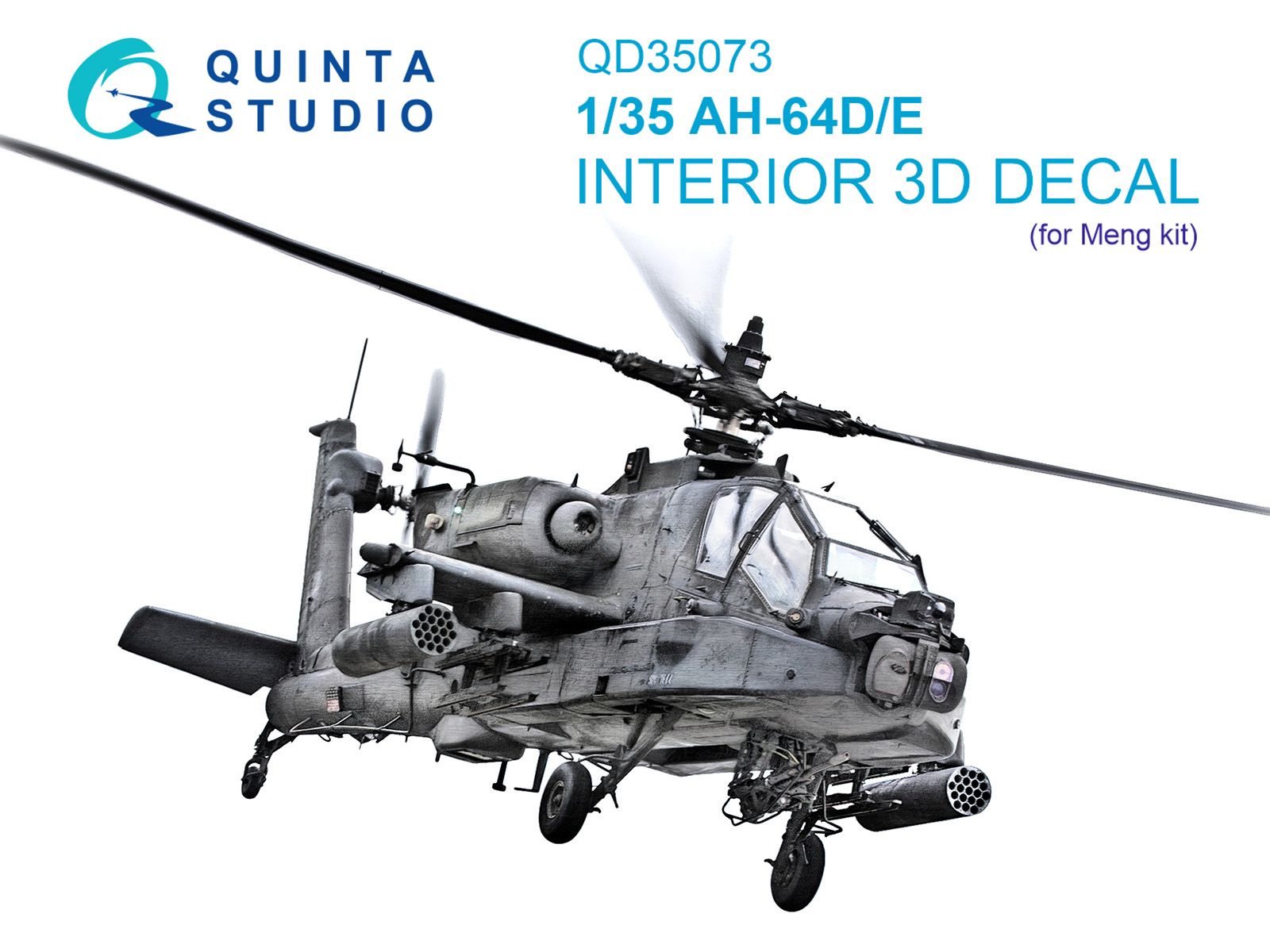 QD35073  декали 3D Декаль интерьера кабины  AH-64D/E (Meng)  (1:35)