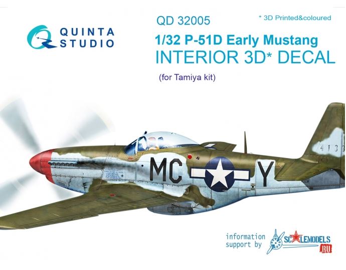 QD32005  декали  3D Декаль интерьера кабины  P-51D Early (Tamiya)  (1:32)