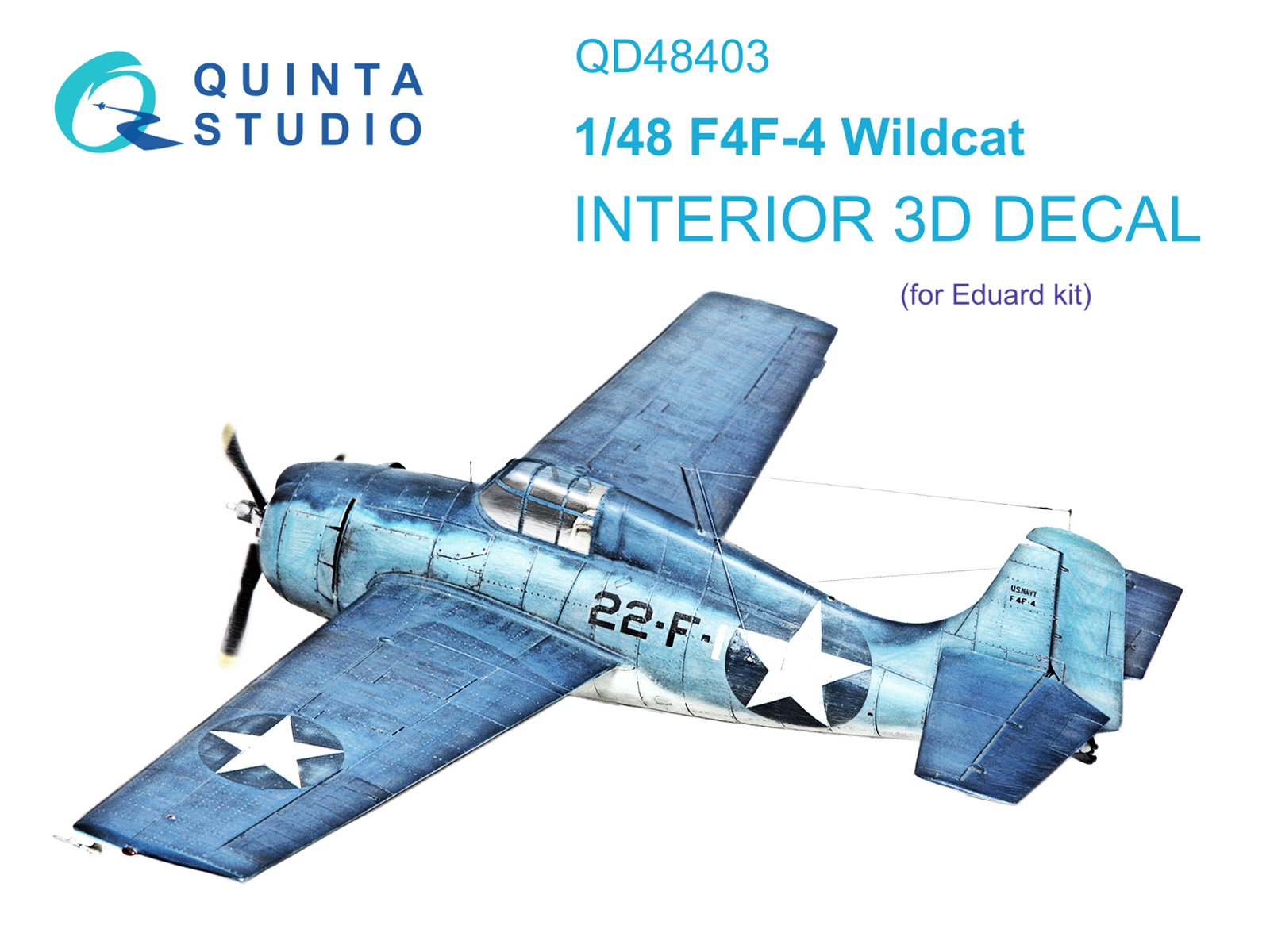 QD48403  декали   3D Декаль интерьера кабины F4F-4 Wildcat (Eduard)  (1:48)