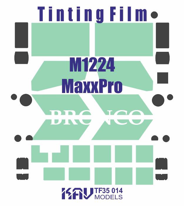 KAV TF35 014  дополнения из пластика  Тонировочная плёнка M1224 Max Pro MRAP (Bronco)  (1:35)