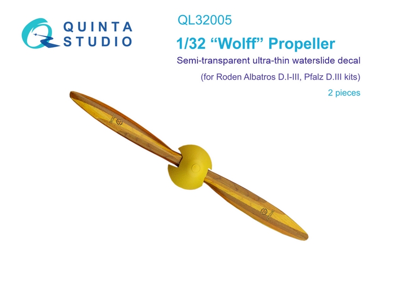 QL32005  декали  Декаль деревянные пропеллеры Wolff (Roden)  (1:32)