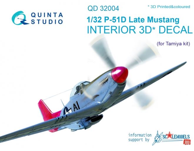 QD32004  декали  3D Декаль интерьера кабины  P-51D Late (Tamiya)  (1:32)