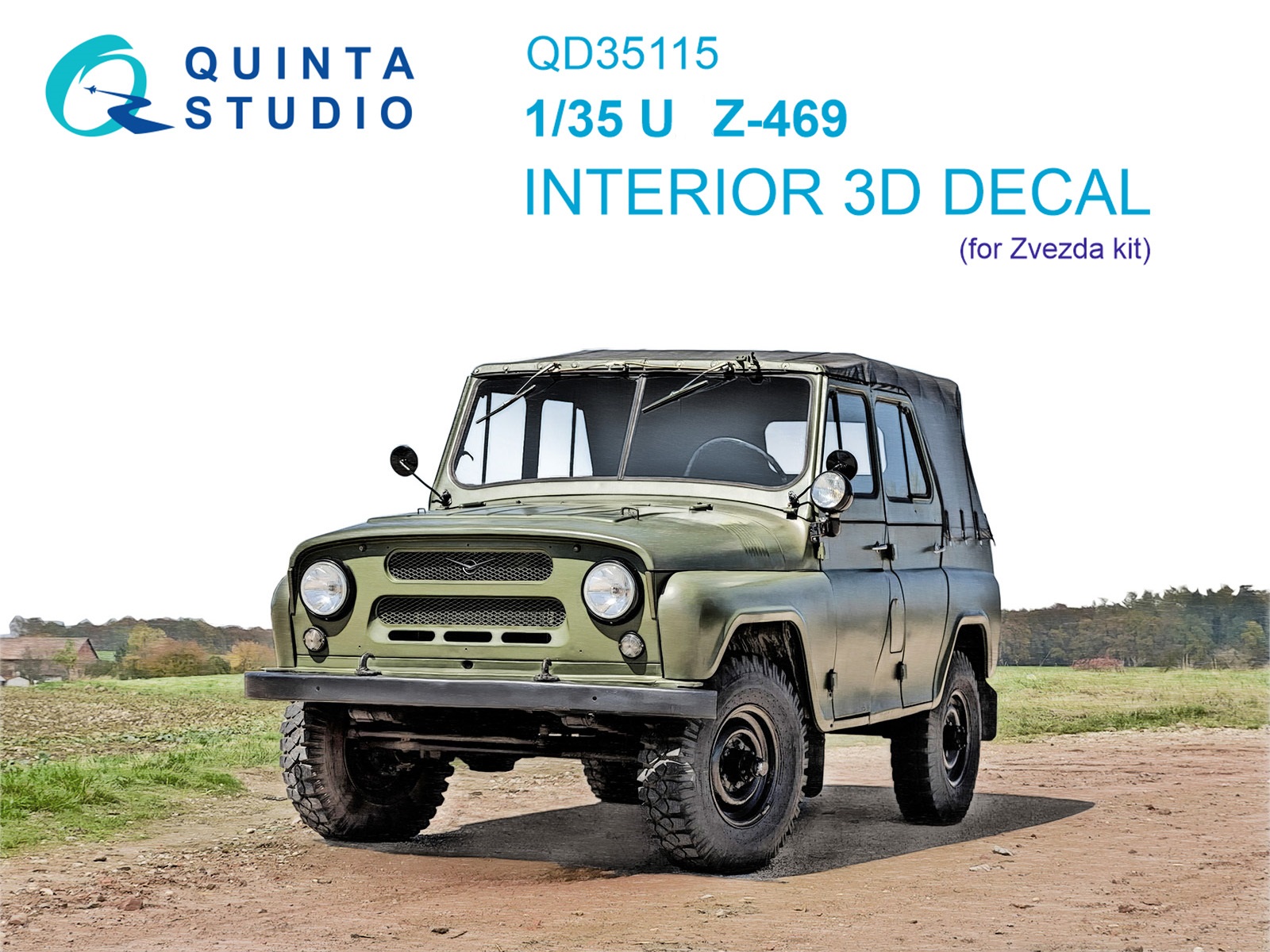 QD35115  декали 3D Декаль интерьера кабины  УАЗ 469 (Zvezda)  (1:35)