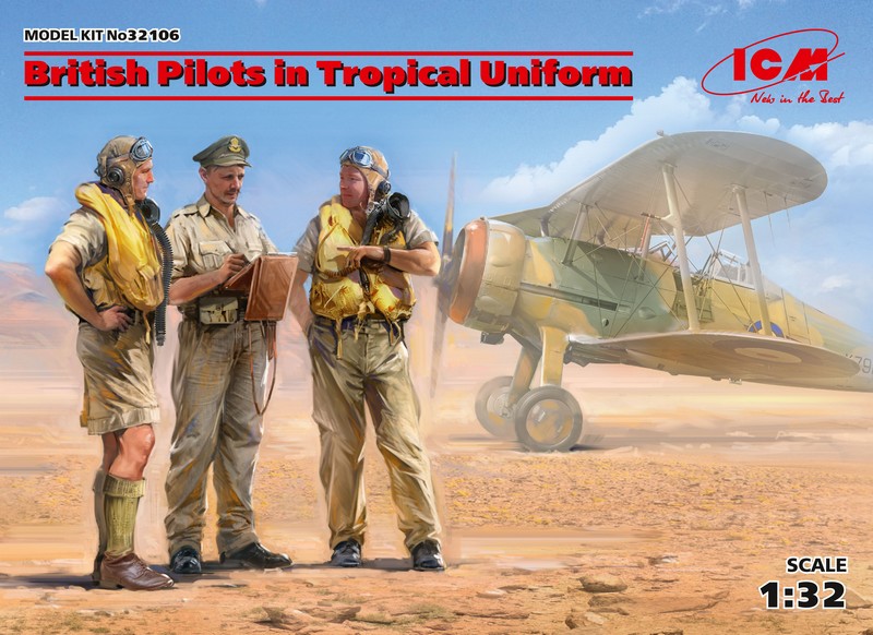 32106  фигуры  British Pilots in Tropical Uniform (1939-1943)  (1:32)