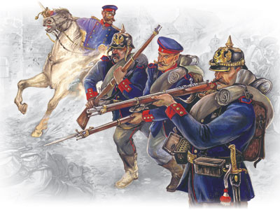 35012  фигуры  Прусская линейная пехота(1870-1871) (1:35)