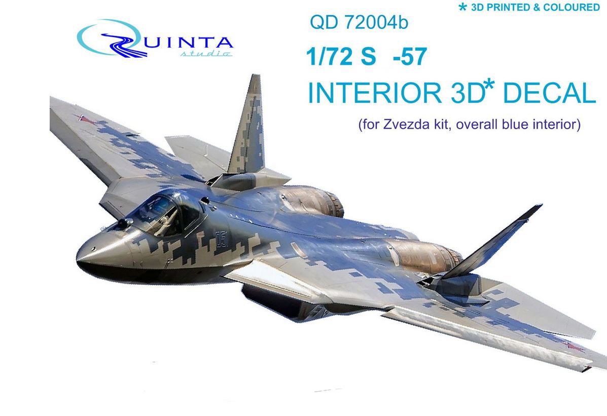 QD72004b  декали  3D Декаль интерьера кабины С-57 голубые панели (Звезда)  (1:72)
