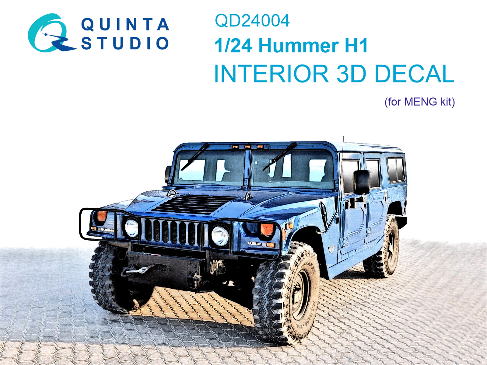 QD24004  декали 3D Декаль интерьера кабины  Hummer H1 (MENG)  (1:24)