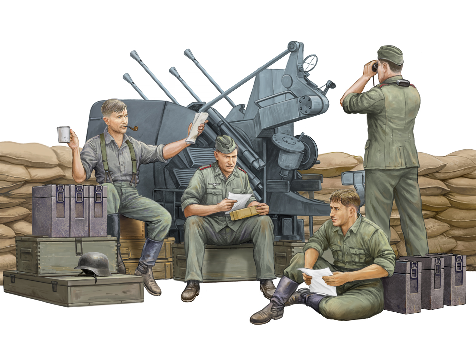 00432  фигуры  German Anti-Aircraft Gun Crew  (1:35)