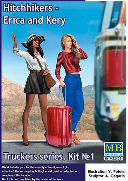 MB24041  фигуры  Hitchhikers - Erica and Kery, Truckers series. Kit №1  (1:24)