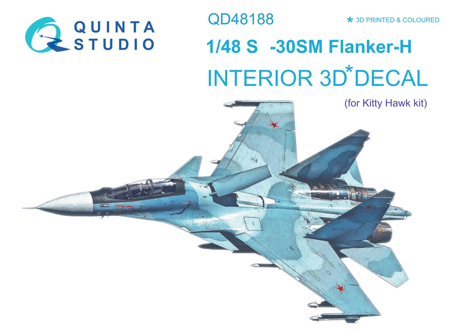 QD48188  декали  3D Декаль интерьера кабины С-30СМ (KittyHawk)  (1:48)