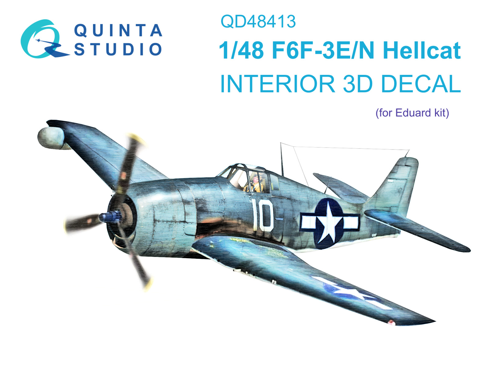 QD48413  декали   3D Декаль интерьера кабины F6F-3E:N Hellcat (Eduard)  (1:48)