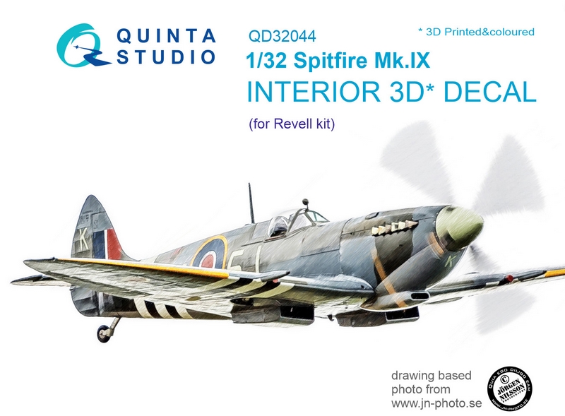QD32044  декали  3D Декаль интерьера кабины Spitfire Mk. IX (для модели Revell) (1:32)