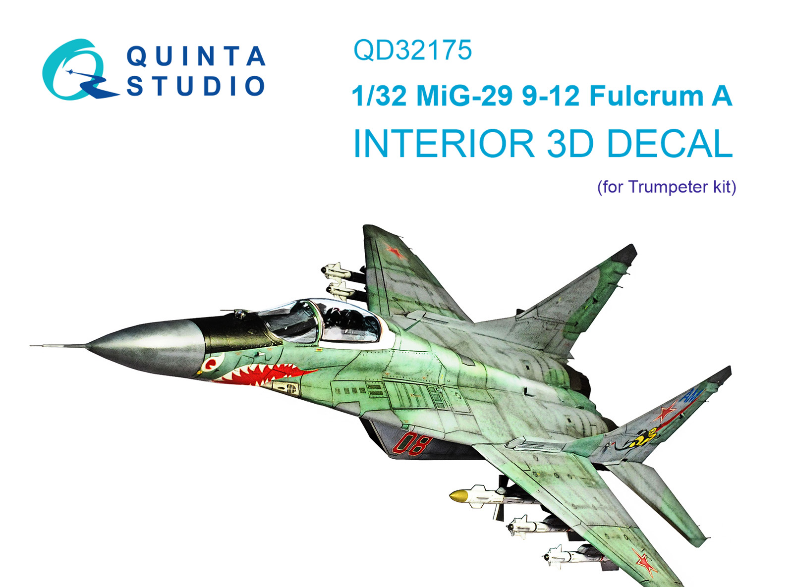 QD32175  декали  3D Декаль интерьера кабины МиГ-29 9-12 (Trumpeter)  (1:32)