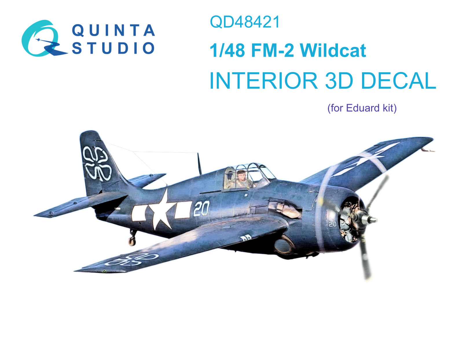 QD48421  декали   3D Декаль интерьера кабины FM-2 Wildcat (Eduard)  (1:48)