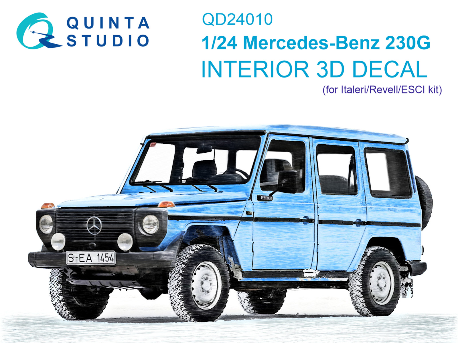 QD24010  декали  3D Декаль интерьера кабины Mercedes-Benz 230G (Italeri-Revell-ESCI)  (1:24)