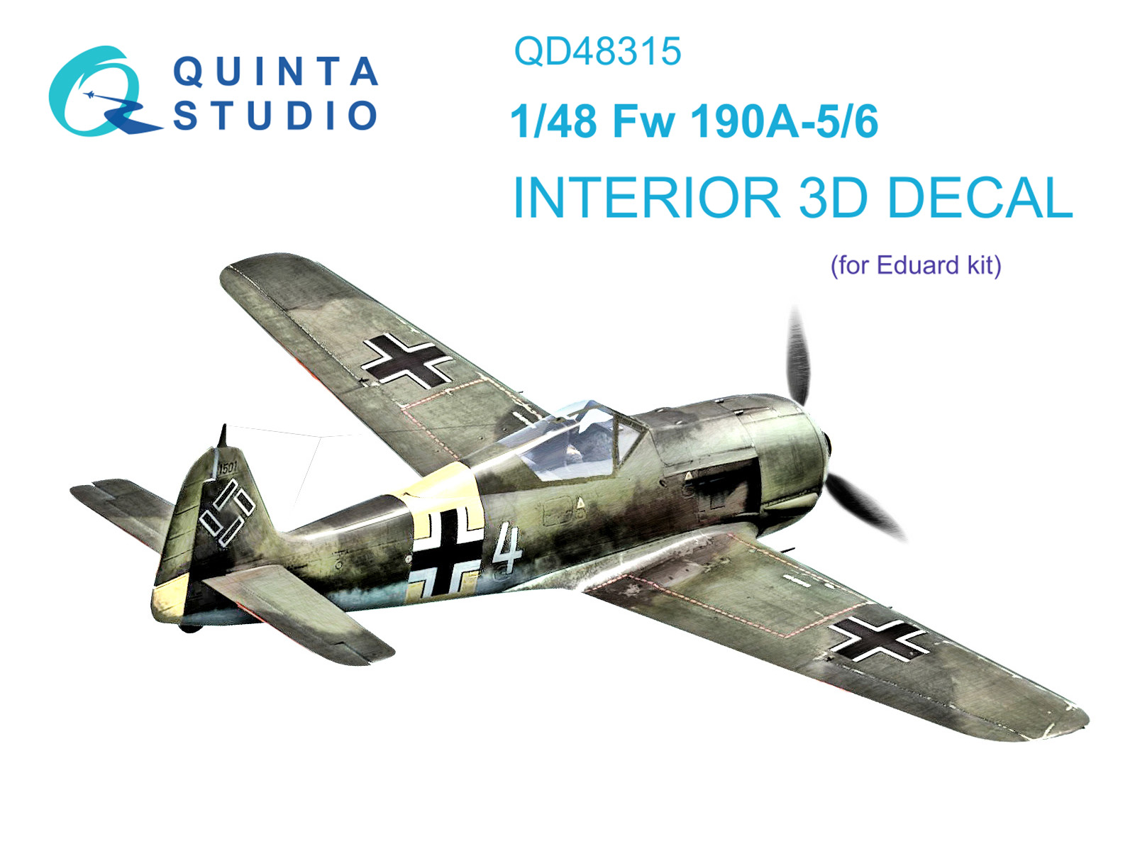 QD48315  декали  3D Декаль интерьера кабины Fw 190A-5/6 (Eduard)  (1:48)