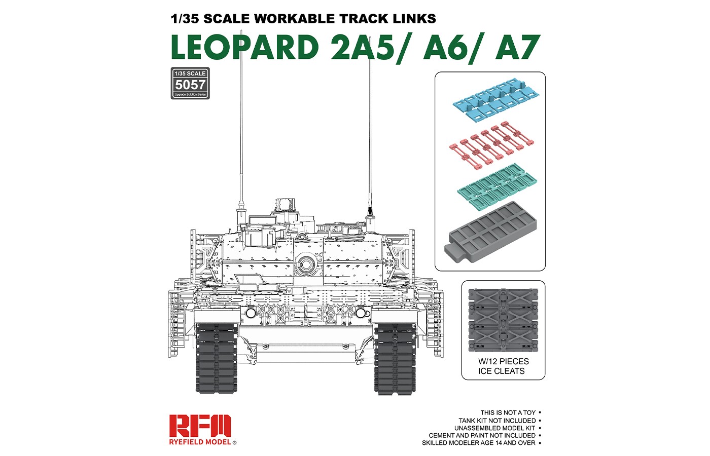 RM-5057  траки наборные  Workable Track Links for Leopard 2A5/A6/A7  (1:35)