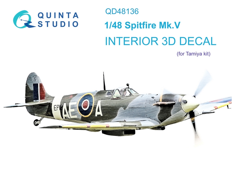 QD48136  декали  3D Декаль интерьера Spitfire Mk. V (Tamiya) (1:48)