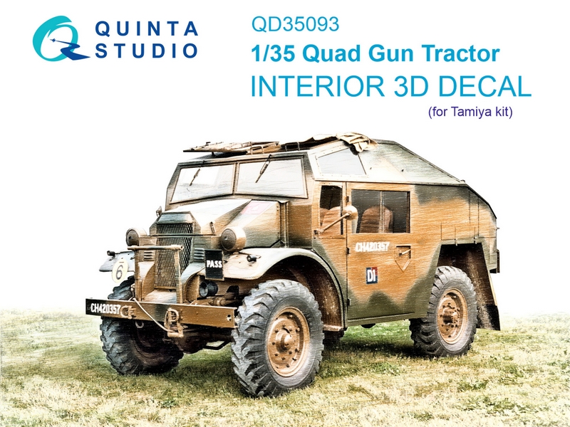 QD35093  декали  3D Декаль интерьера кабины Quad Gun Tractor (Tamiya)  (1:35)