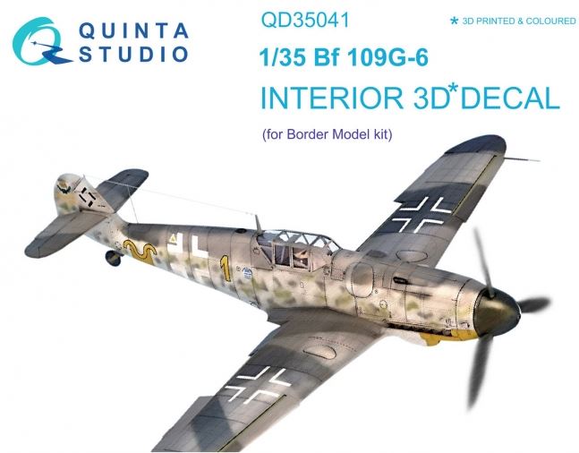 QD35041  декали  3D Декаль интерьера кабины Bf 109G-6 (Border Model)  (1:35)