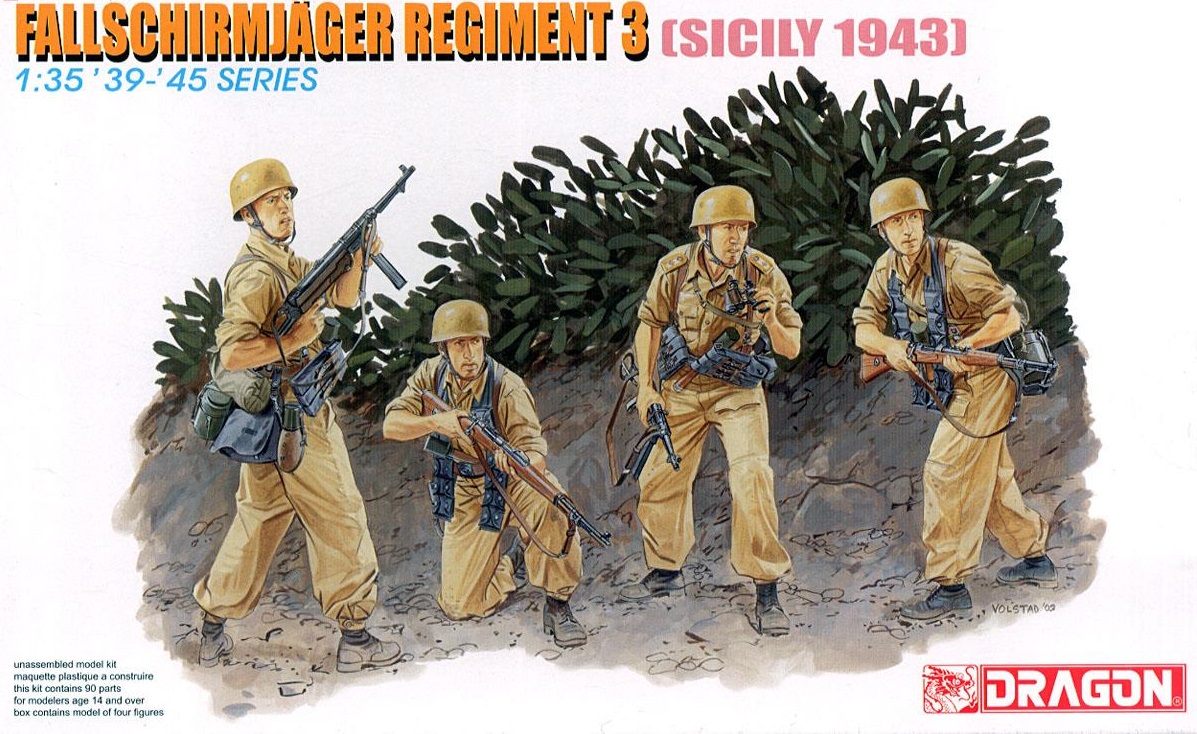 6195  фигуры  Fallschirmjäger Regiment 3 (Sicily 1943)  (1:35)