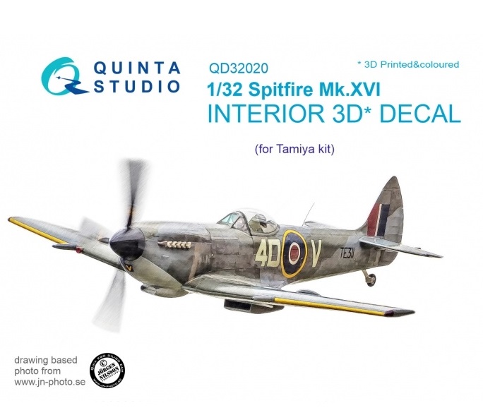 QD32020  декали  3D Декаль интерьера кабины Spitfire Mk.XVI (Tamiya)  (1:32)