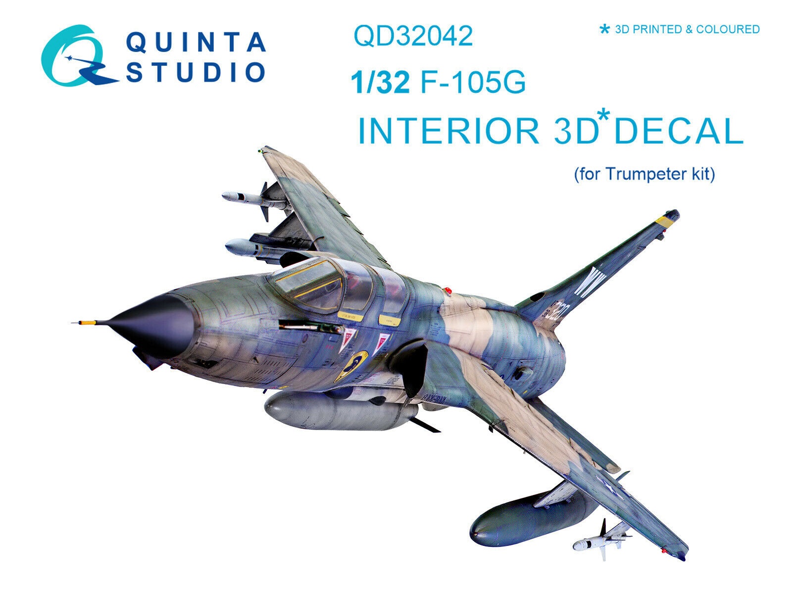 QD32042  декали  3D Декаль интерьера кабины F-105G (Trumpeter)  (1:32)