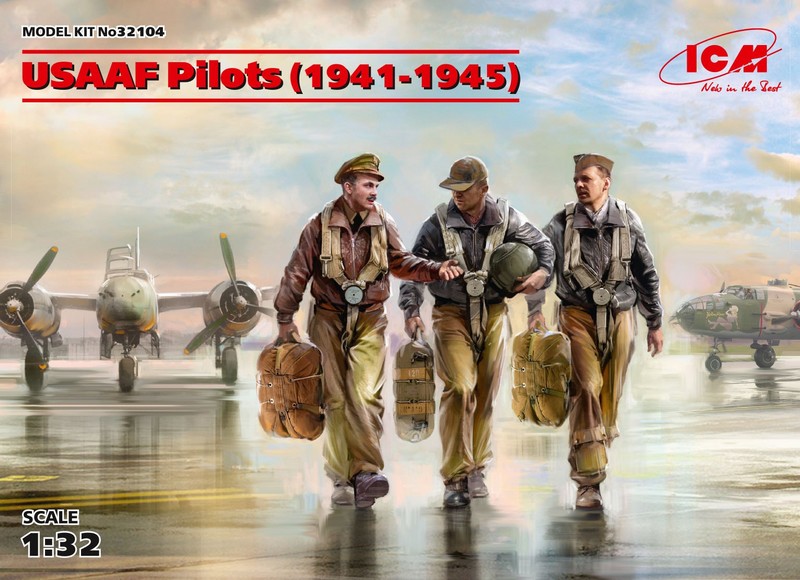 32104  фигуры  USAAF Pilots (1941-1945) (3 figures)  (1:32)