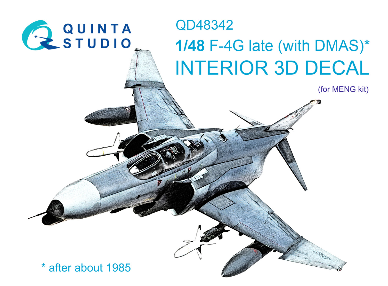 QD48342  декали  3D Декаль интерьера кабины F-4G late (Meng)  (1:48)