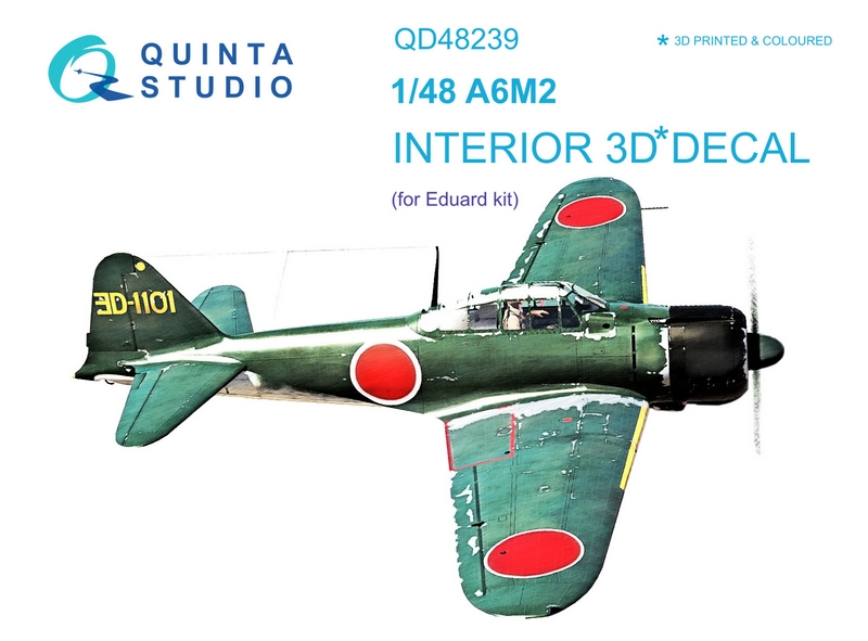 QD48239  декали  3D Декаль интерьера кабины A6M2 Zero (Eduard) (1:48)