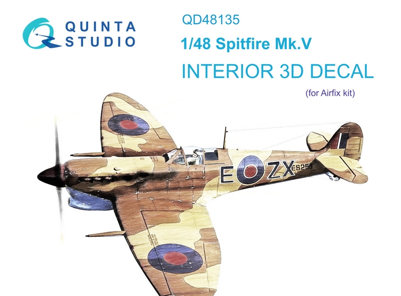QD48135  декали  3D Декаль интерьера Spitfire Mk. V (Airfix) (1:48)