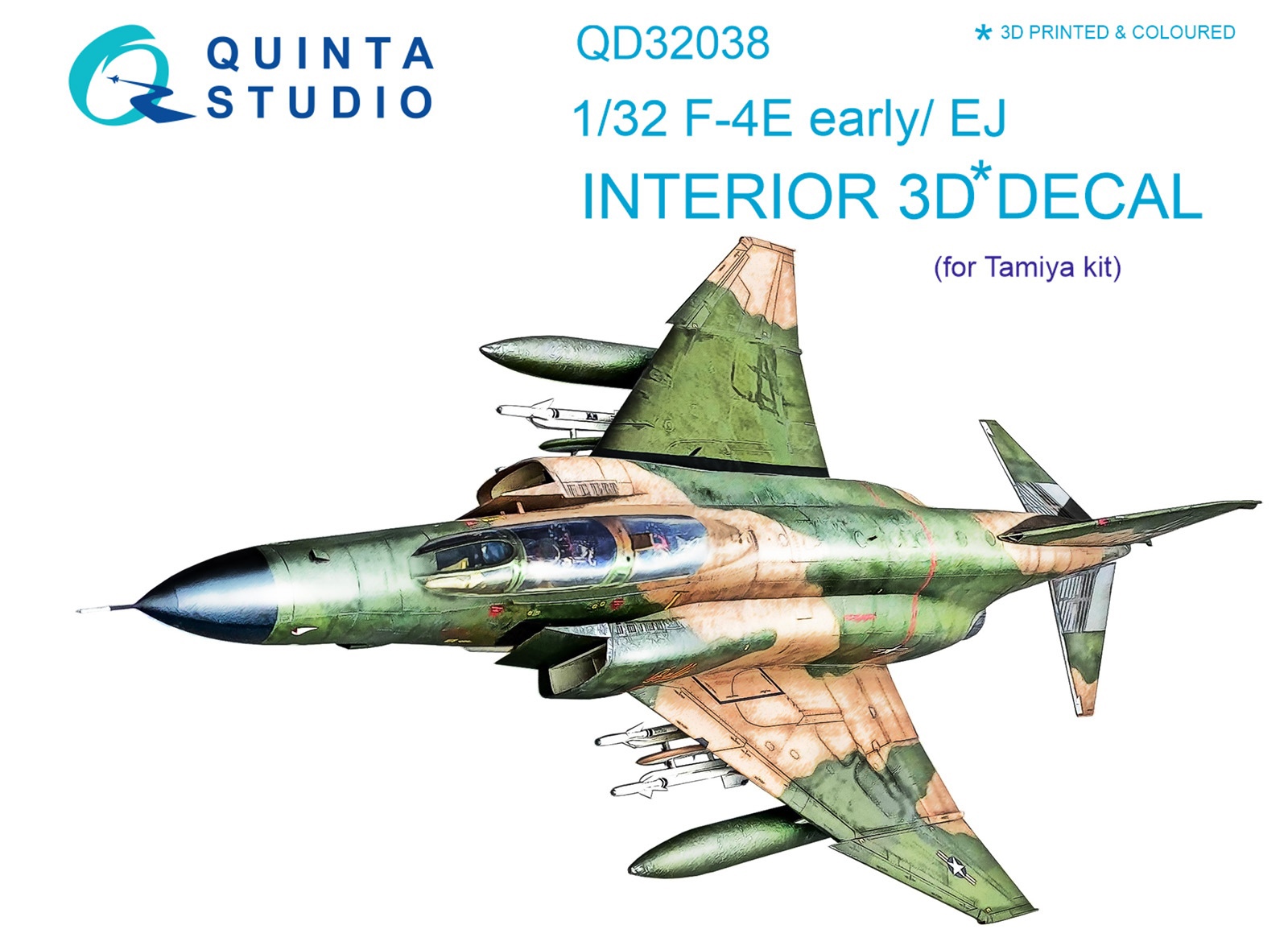 QD32038  декали  3D Декаль интерьера кабины F-4E early/F-4EJ (для модели Tamiya)  (1:32)