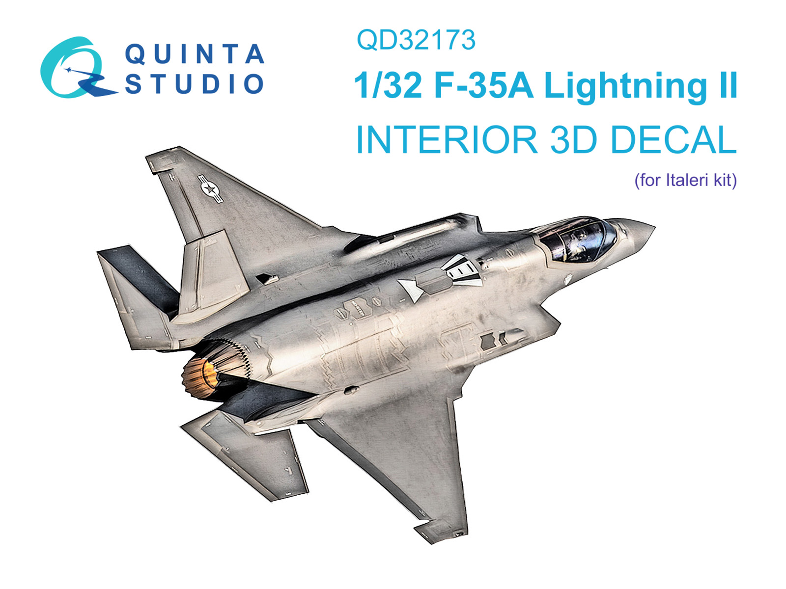 QD32173  декали  3D Декаль интерьера кабины F-35A (Italeri)  (1:32)